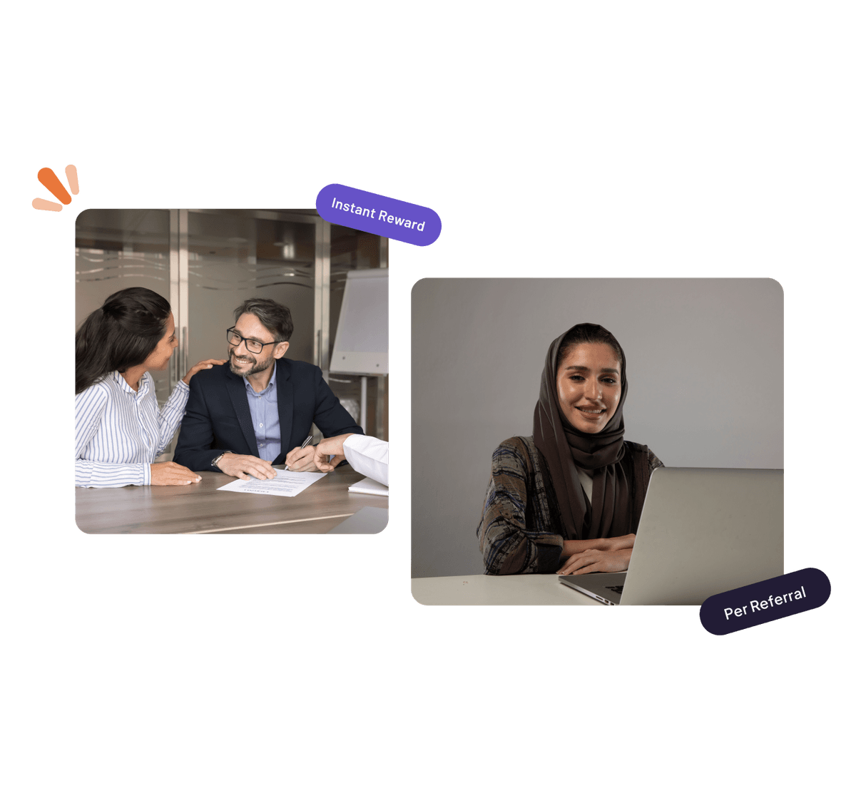 Mobile illustration of DocuBay referral program.