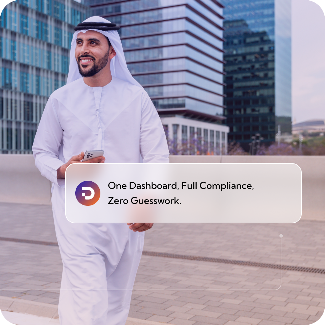 Illustration showcasing DocuBay as a comprehensive platform for all UAE business needs.