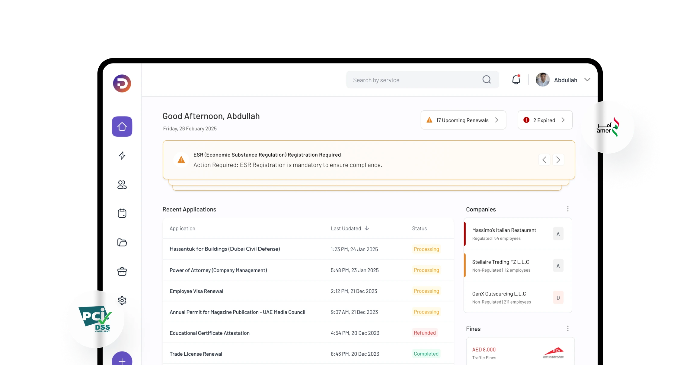 Illustration of DocuBay's unified platform for business and legal services in the UAE.