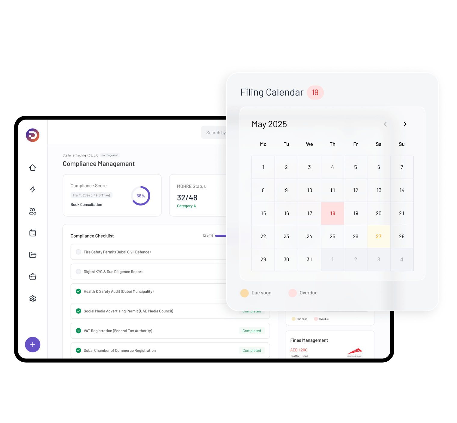 Mobile version of the illustration showcasing DocuBay's AI-powered business solutions