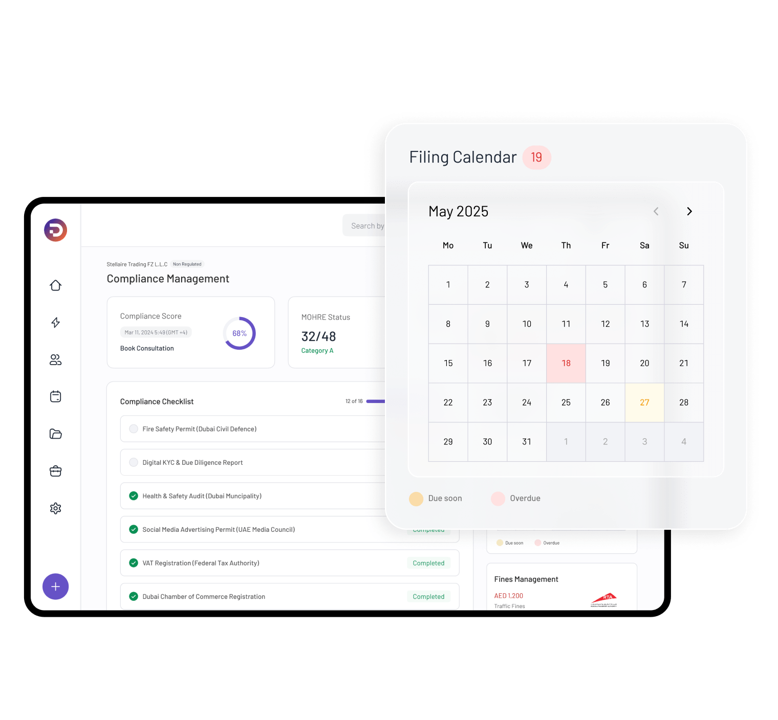 Mobile version of the illustration showcasing DocuBay's AI-powered business solutions